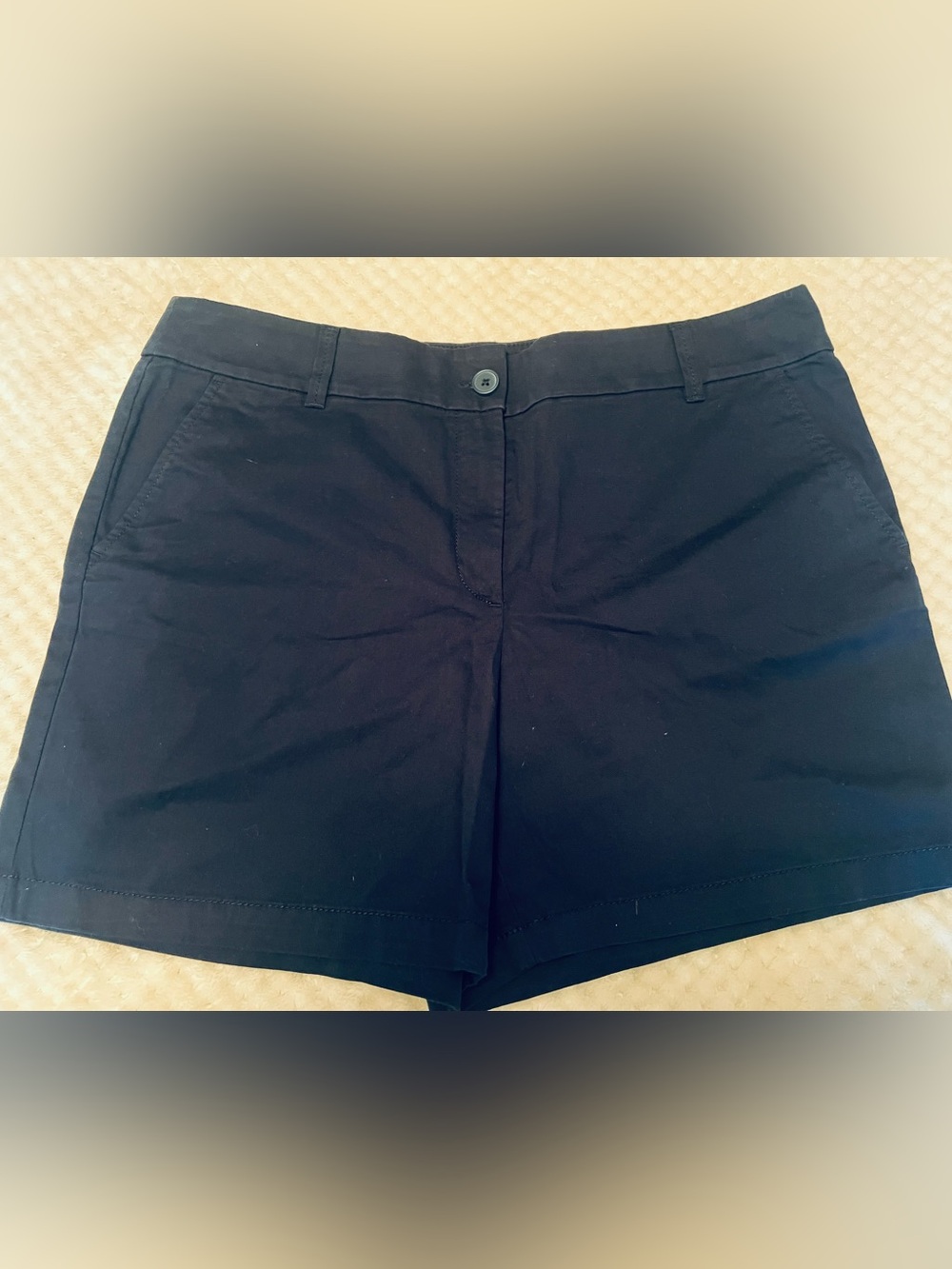 LOFT Women's Navy Chino Shorts Pockets Button Flat Front Size 12